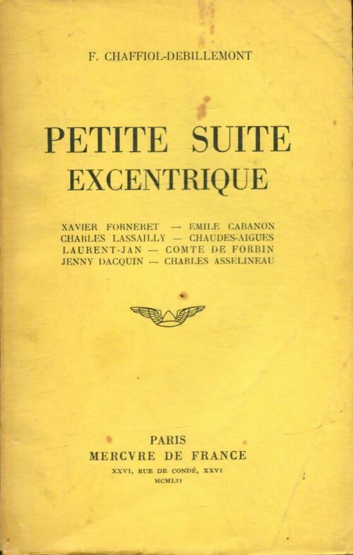 Livrenpoche : Petite suite excentrique - F. Chaffiol-Debillemont - Livre