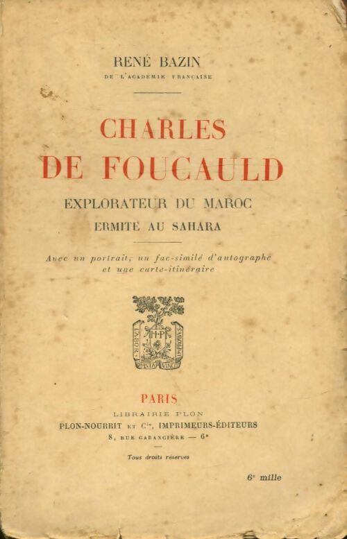 Livrenpoche : Charles de Foucauld - René Bazin - Livre