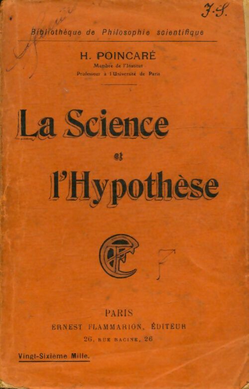 Livrenpoche : La science et l'hypothèse - Henri Poincaré - Livre