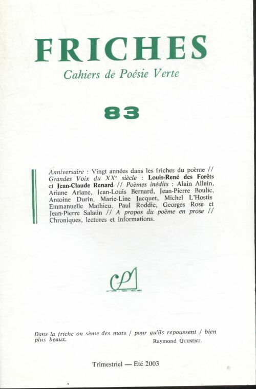 Livrenpoche : Friches n°83 - Collectif - Livre