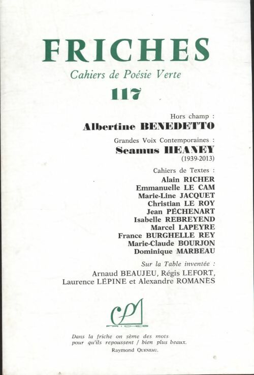 Livrenpoche : Friches n°117 : Albertine Benedetto - Collectif - Livre