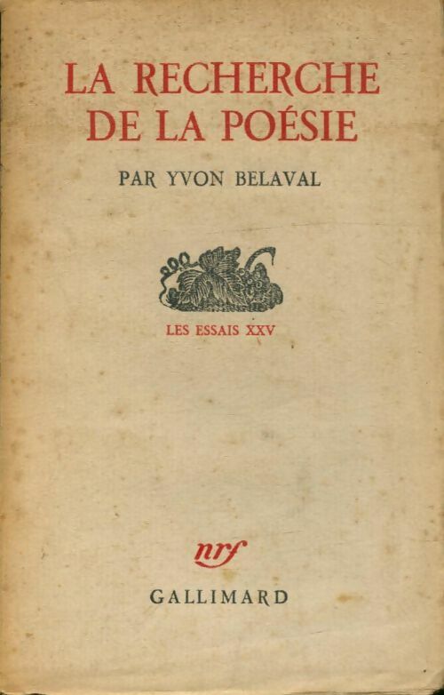 Livrenpoche : La recherche de la poésie - Yvon Belaval - Livre
