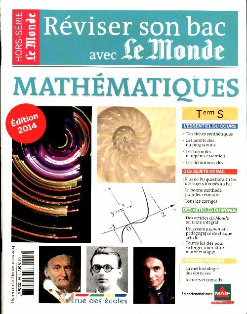 Livrenpoche : Réviser son bac avec le monde 2014 : Mathématiques Terminale S - Collectif - Livre