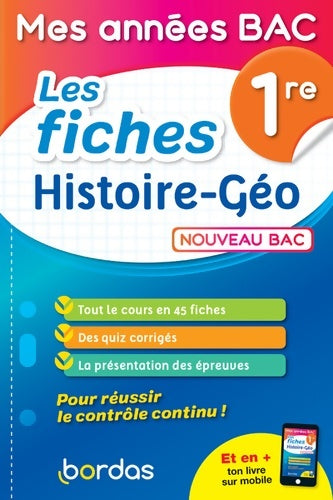 Livrenpoche : Les fiches histoire-géographie 1ère - Loic Hamandjian - Livre