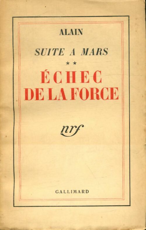 Livrenpoche : Suite à Mars Tome II : Echec de la force - Alain - Livre