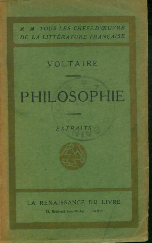 Livrenpoche : Philosophie - Voltaire - Livre