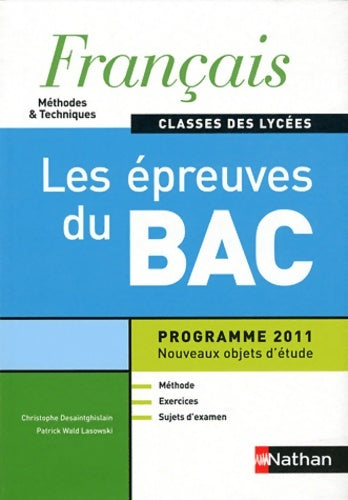 Livrenpoche : Français. Les épreuves du bac 2011 - Christophe Desaintghislain - Livre