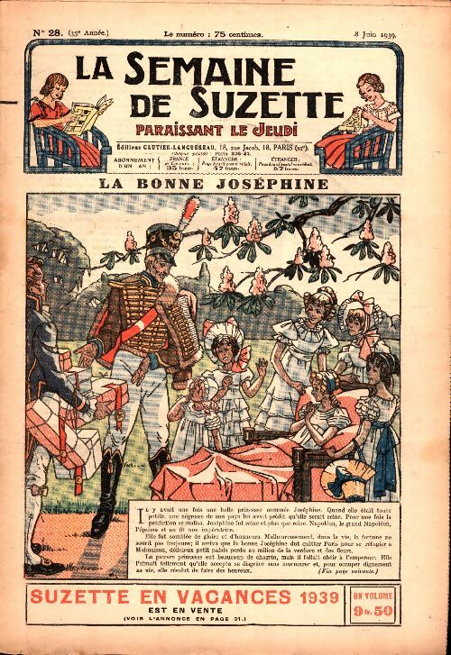Livrenpoche : La semaine de Suzette 35e année n°28 : La bonne Joséphine - Collectif - Livre
