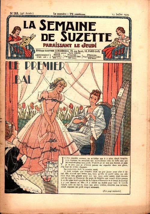 Livrenpoche : La semaine de Suzette 35e année n°33 : Le premier bal - Collectif - Livre
