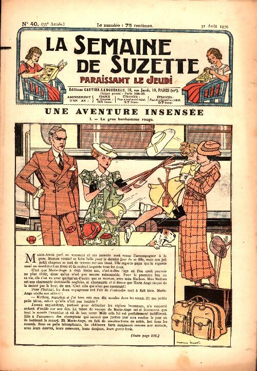 Livrenpoche : La semaine de Suzette 35e année n°40 : Une aventure insensée Tome I - Collectif - Livre