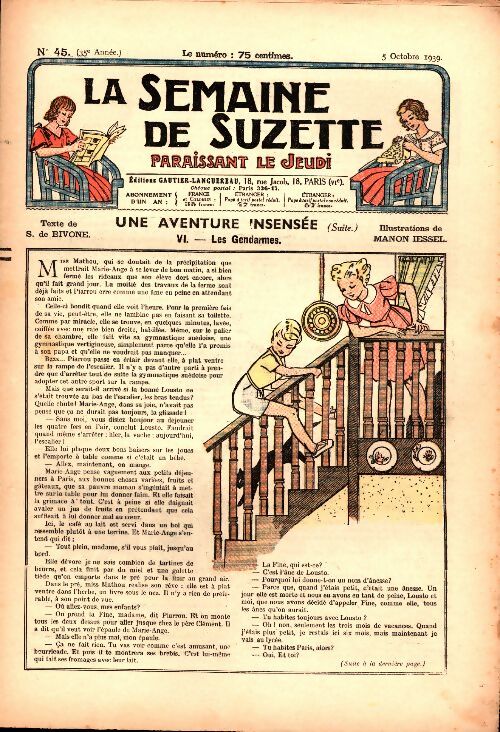 Livrenpoche : La semaine de Suzette 35e année n°45 : Une aventure insensée Tome VI - Collectif - Livre