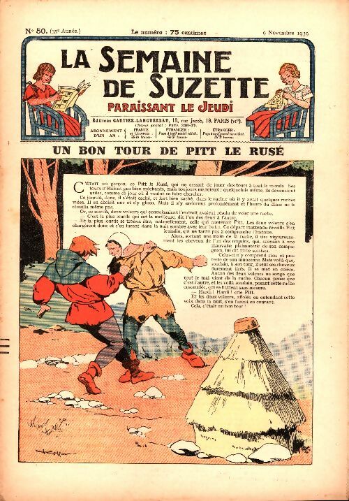 Livrenpoche : La semaine de Suzette 35e année n°50 : Un bon tour de Pitt le rusé - Collectif - Livre