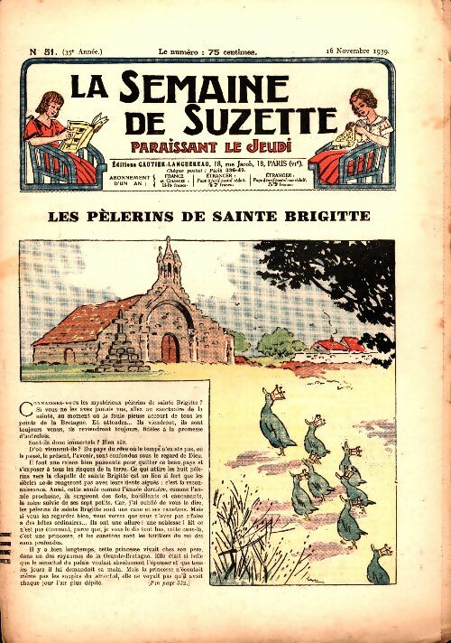 Livrenpoche : La semaine de Suzette 35e année n°51 : Les pèlerins de Sainte Brigitte - Collectif - Livre