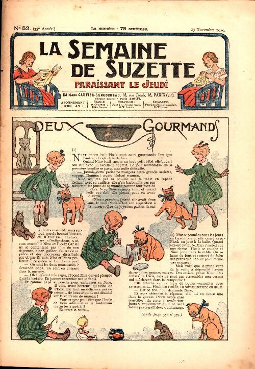 Livrenpoche : La semaine de Suzette 35e année n°52 : Deux gourmands - Collectif - Livre