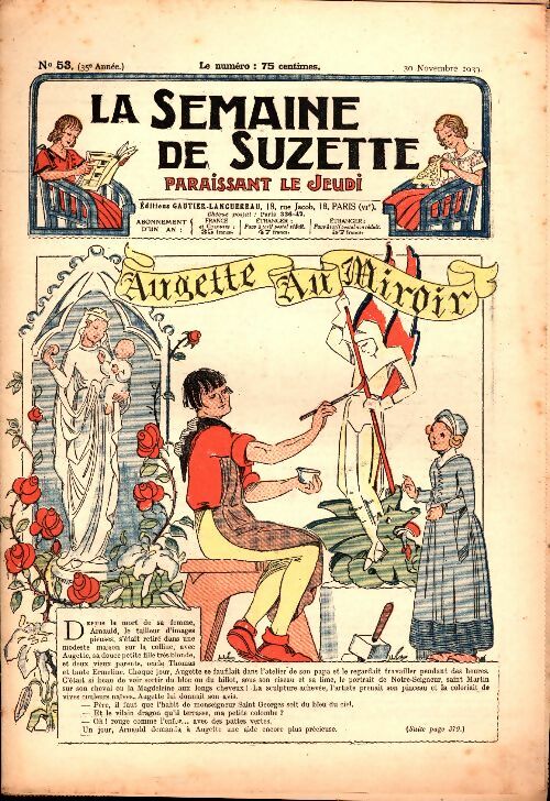 Livrenpoche : La semaine de Suzette 35e année n°53 : Augette au miroir + table des matières - Collectif - Livre