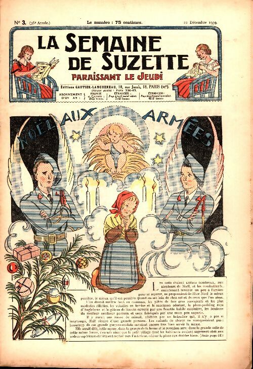 Livrenpoche : La semaine de Suzette 36e année n°3 : Aux armées - Collectif - Livre