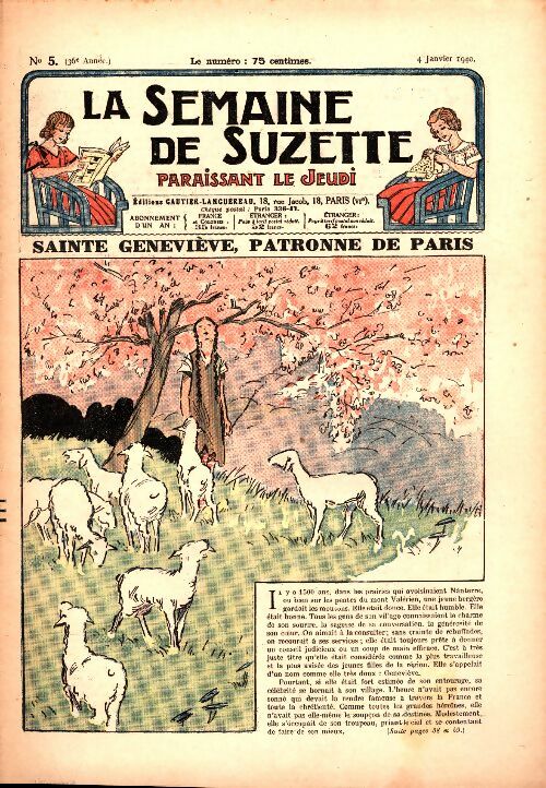 Livrenpoche : La semaine de Suzette 36e année n°5 : Sainte Geneviève, patronne de Paris - Collectif - Livre