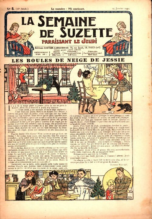 Livrenpoche : La semaine de Suzette 36e année n°8 : Les boules de neige de Jessie - Collectif - Livre