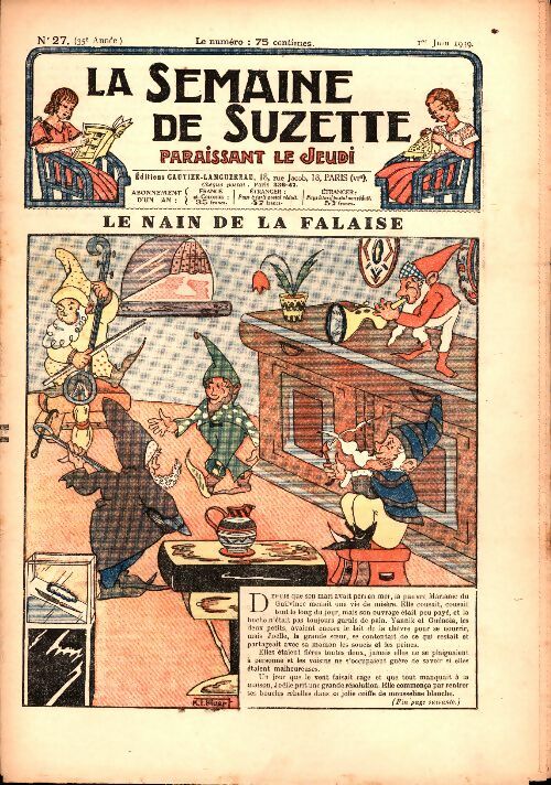 Livrenpoche : La semaine de Suzette 35e année n°27 : Le nain de la falaise - Collectif - Livre