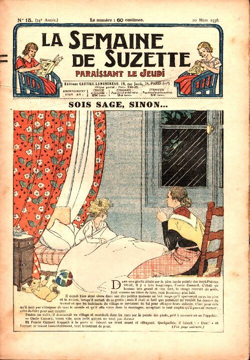 Livrenpoche : La semaine de Suzette 34e année n°15 : Sois sage, sinon... - Collectif - Livre