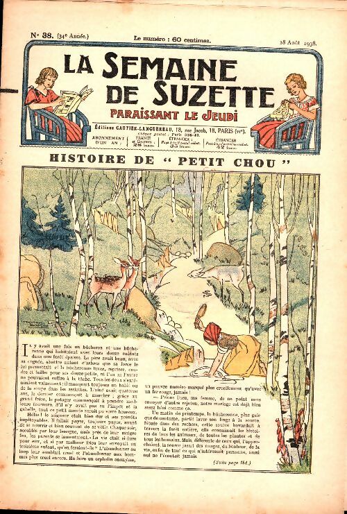 Livrenpoche : La semaine de Suzette 34e année n°38 : Histoire de petit chou - Collectif - Livre