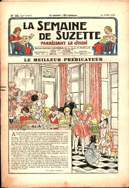 Livrenpoche : La semaine de Suzette 34e année n°33 : Le meilleur prédicateur - Collectif - Livre