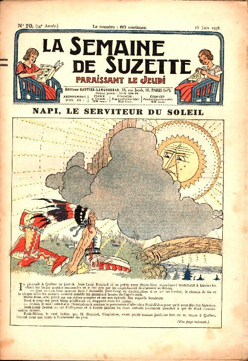 Livrenpoche : La semaine de Suzette 34e année n°29 : Napi, le serviteur du soleil - Collectif - Livre