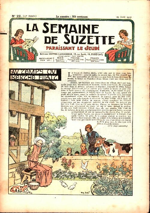 Livrenpoche : La semaine de Suzette 33e année n°22 : Au temps où Berthe filait - Collectif - Livre