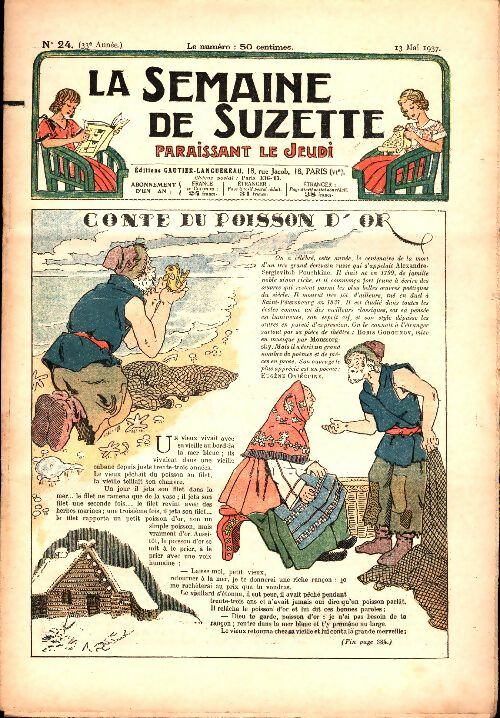 Livrenpoche : La semaine de Suzette 33e année n°24 : Conte du poisson d'or - Collectif - Livre