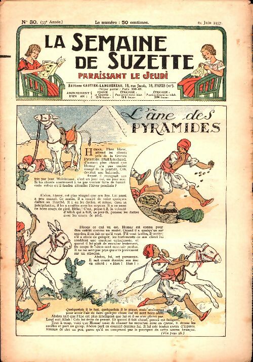 Livrenpoche : La semaine de Suzette 33e année n°30 : L'âne des pyramides - Collectif - Livre