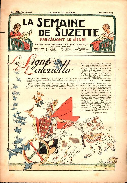 Livrenpoche : La semaine de Suzette 33e année n°40 : Le signe de l'alouette - Collectif - Livre