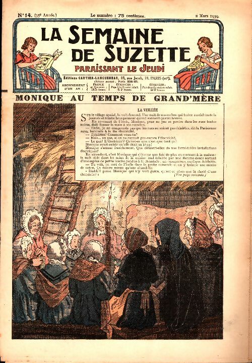 Livrenpoche : La semaine de Suzette 35e année n°14 : Monique au temps de Grand'mère - Collectif - Livre