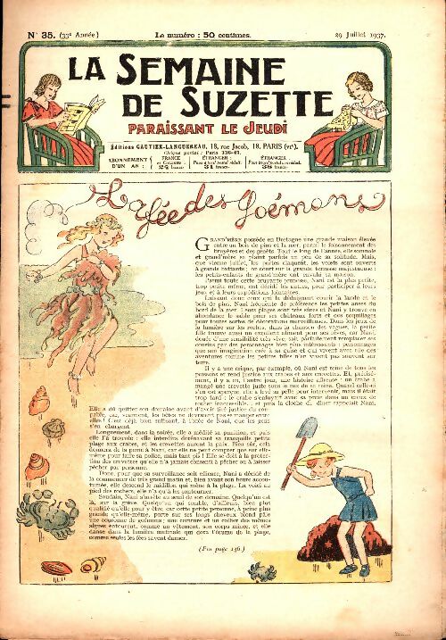 Livrenpoche : La semaine de Suzette 33e année n°35 : La fée des goémons - Collectif - Livre
