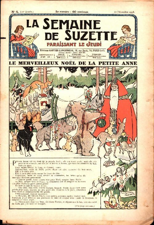 Livrenpoche : La semaine de Suzette 35e année n°4 : Le merveilleux Noël de la petite Anne - Collectif - Livre