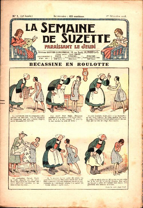 Livrenpoche : La semaine de Suzette 35e année n°1 : Bécassine en roulotte - Collectif - Livre