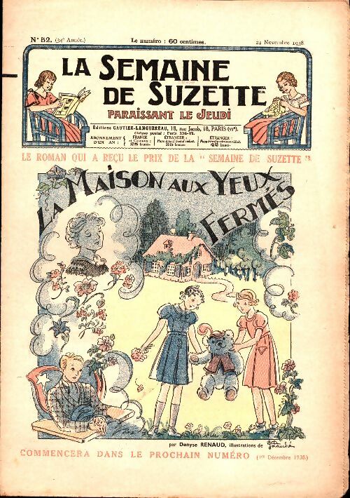Livrenpoche : La semaine de Suzette 34e année n°52 : La maison aux yeux fermés - Collectif - Livre