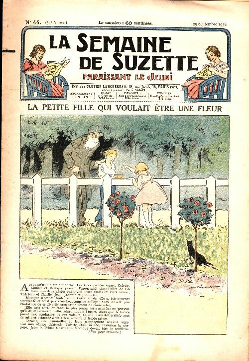 Livrenpoche : La semaine de Suzette 34e année n°44 : La petite fille qui voulait être une fleur - Collectif - Livre