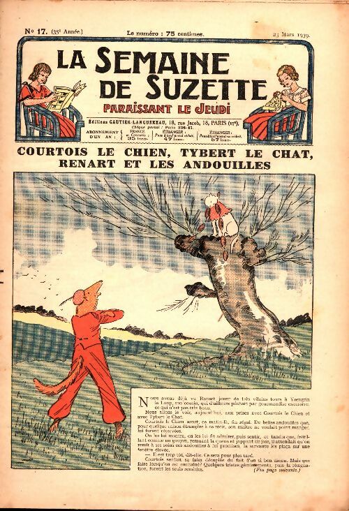 Livrenpoche : La semaine de Suzette 35e année n°17 : Courtois le chien - Collectif - Livre