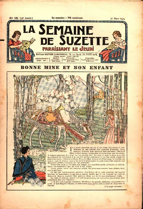 Livrenpoche : La semaine de Suzette 35e année n°16 : Bonne mine et bon enfant - Collectif - Livre