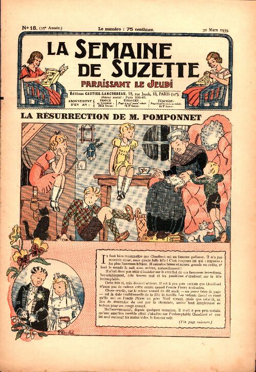 Livrenpoche : La semaine de Suzette 35e année n°15 : La résurrection de M. Pomponnet - Collectif - Livre
