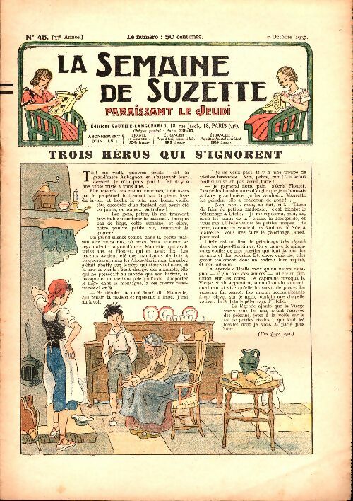 Livrenpoche : La semaine de Suzette 33e année n°45 : Trois héros qui s'ignorent - Collectif - Livre