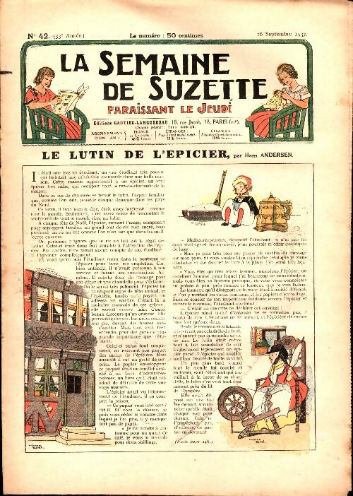 Livrenpoche : La semaine de Suzette 33e année n°42 : Le lutin de l'épicier - Collectif - Livre