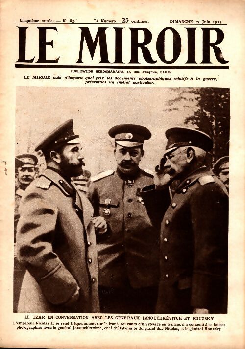 Livrenpoche : Le Miroir n°83 - Collectif - Livre