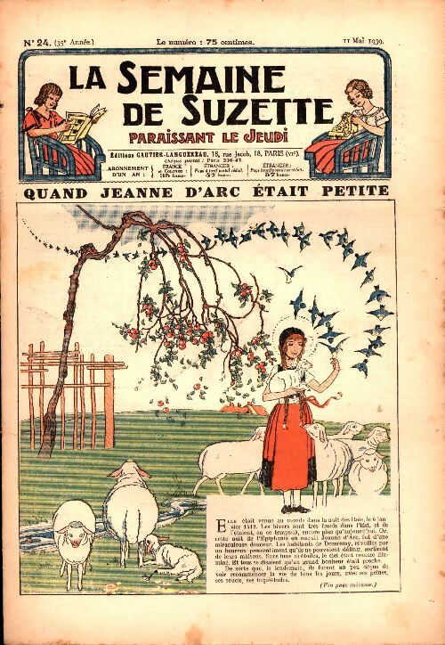 Livrenpoche : La semaine de Suzette 35e année n°24 : Quand Jeanne d'Arc était petite - Collectif - Livre