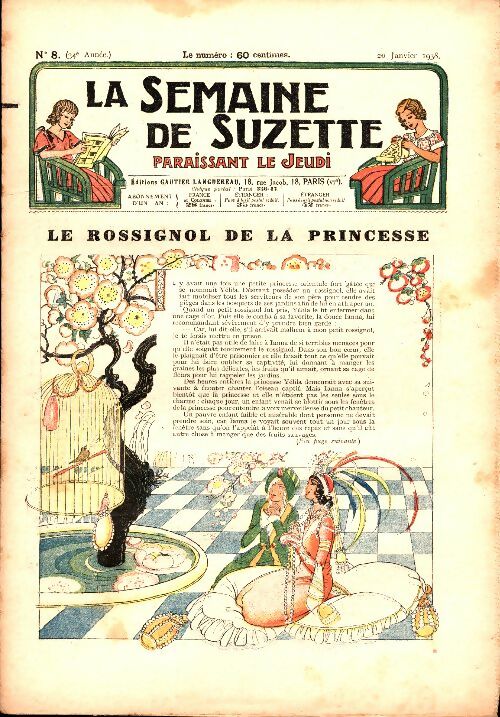 Livrenpoche : La semaine de Suzette 34e année n°8 : Le rossignol de la princesse - Collectif - Livre