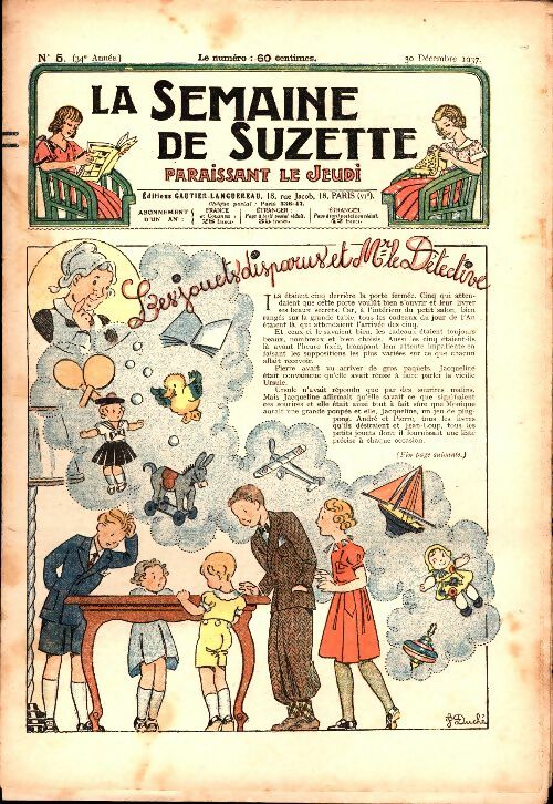 Livrenpoche : La semaine de Suzette 34e année n°5 : Les jouets disparus et Mr le détective - Collectif - Livre