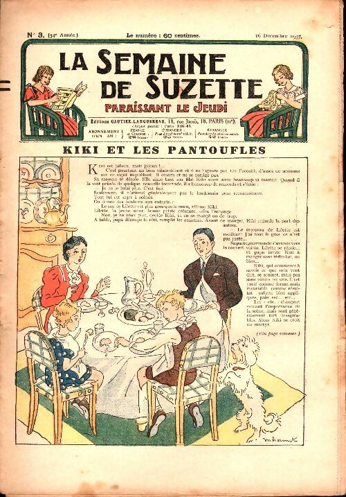 Livrenpoche : La semaine de Suzette 34e année n°3 : Kiki et les pantoufles - Collectif - Livre
