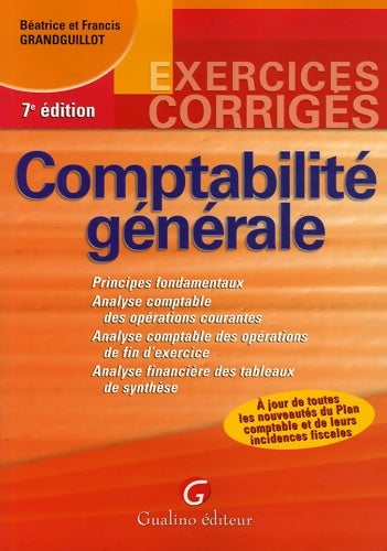 Livrenpoche : Comptabilité générale : Exercices corrigés - Béatrice Grandguillot - Livre