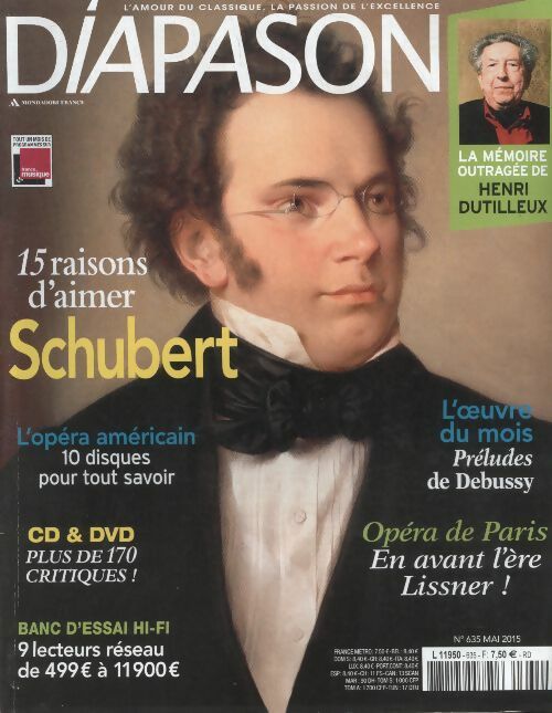Livrenpoche : Diapason n°635 : 15 raisons d'aimer Schubert - Collectif - Livre