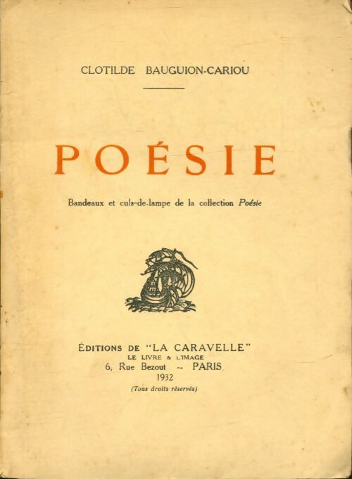 Livrenpoche : Poésie - Clotilde Bauguion-Cariou - Livre